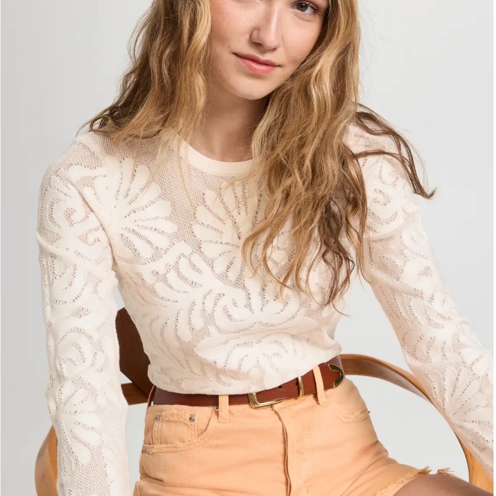 Ulla Johnson Mira Floral Jacquard Pullover Top